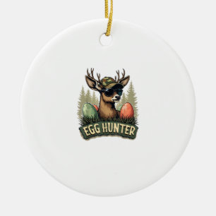 Egg Hunter Deer Buck Happy Easter Day Eggs Boys Ki Ceramic Ornament