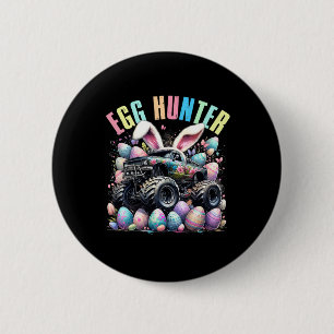 Egg Hunter Easter Day Monster Car Truck Bunny Ears 2 Inch Round Button