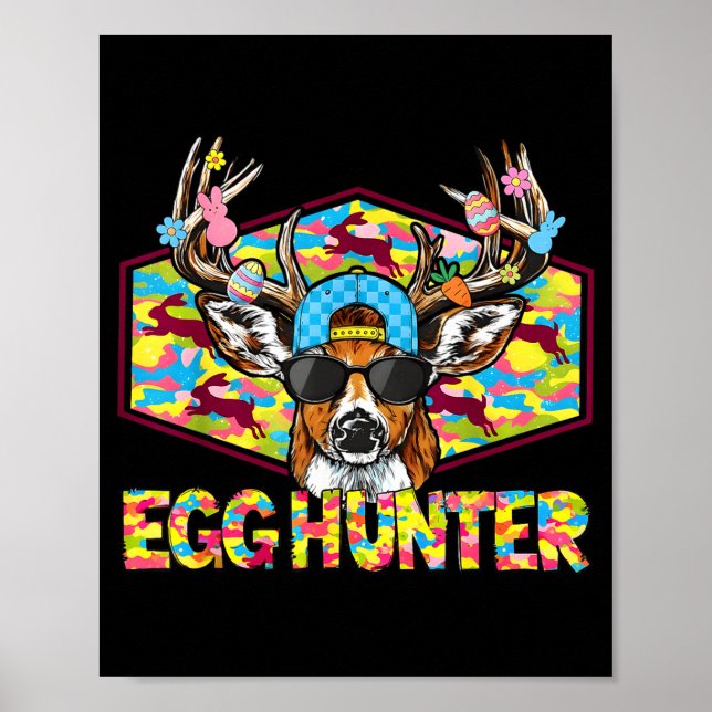 Egg Hunter Easter Deer Camo Buck Sunglasses Boys Poster (Front)