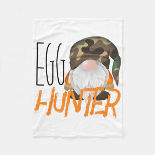Egg Hunter Easter Egg Hunting Easter Gnome Camoufl Fleece Blanket