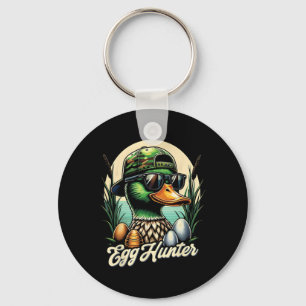 Egg Hunter Funny Easter Duck Egg Hunting  Keychain