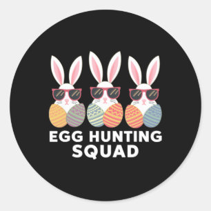 Egg Hunting Squad Boys Girls Easter Family  Classic Round Sticker