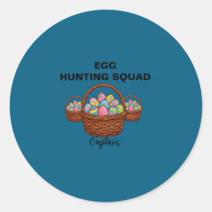 Egg hunting squad captain customised cute easter classic round sticker