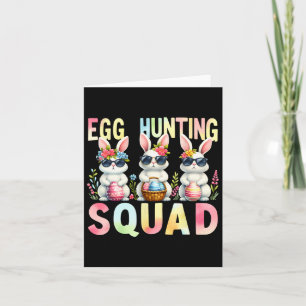 Egg Hunting Squad Easter Day Bunny Egg Hunt Happy  Card