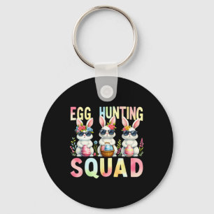 Egg Hunting Squad Easter Day Bunny Egg Hunt Happy  Keychain
