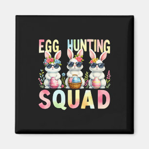 Egg Hunting Squad Easter Day Bunny Egg Hunt Happy Magnet