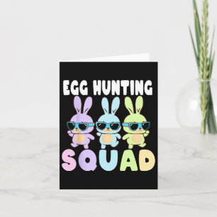 Egg Hunting Squad Funny Easter Bunnies Egg Hunt  Card