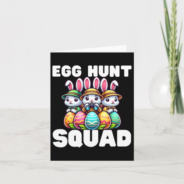 Egg Hunting Squad Graphic Easter Egg Hunt Easter D Card (Front)