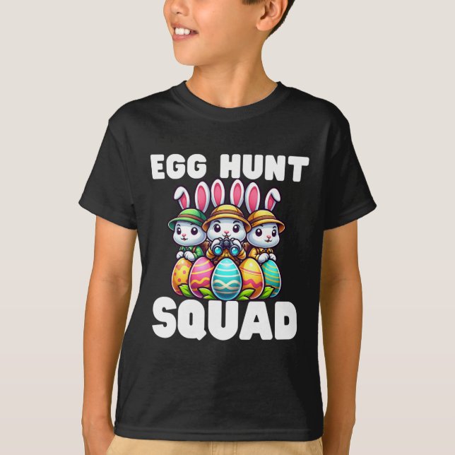 Egg Hunting Squad Graphic Easter Egg Hunt Easter D T-Shirt (Front)
