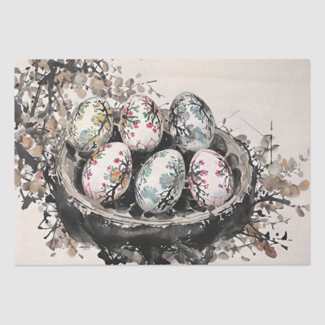Egg Ink Painting Decoupage Tissue Paper (Front)