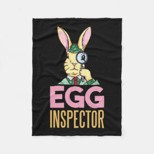 Egg Inspector Easter Bunny Funny Rabbit Egg Huntin Fleece Blanket