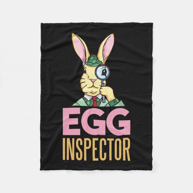 Egg Inspector Easter Bunny Funny Rabbit Egg Huntin Fleece Blanket (Front)