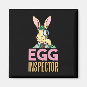 Egg Inspector Easter Bunny Funny Rabbit Egg Huntin Magnet