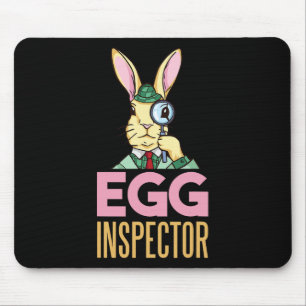 Egg Inspector Easter Bunny Funny Rabbit Egg Huntin Mouse Pad