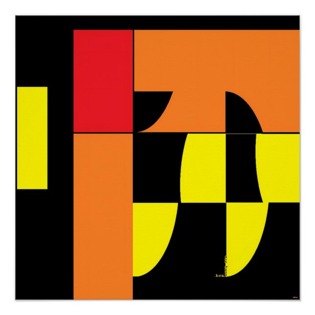 Egg Invader III - Ken Gauge Abstract Art Poster (Front)