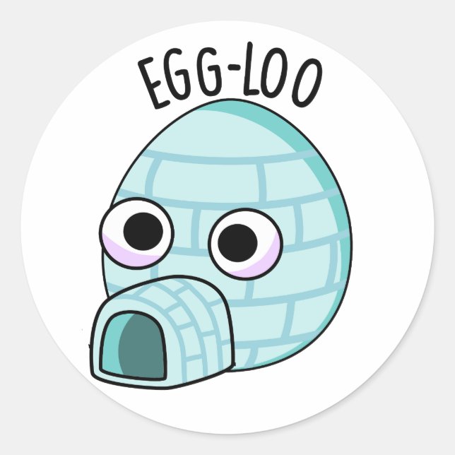 Egg-loo Funny Egg Pun  Classic Round Sticker (Front)