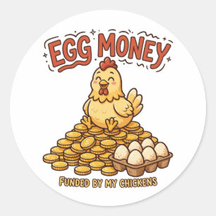 Egg Money Funny Chicken Sticker