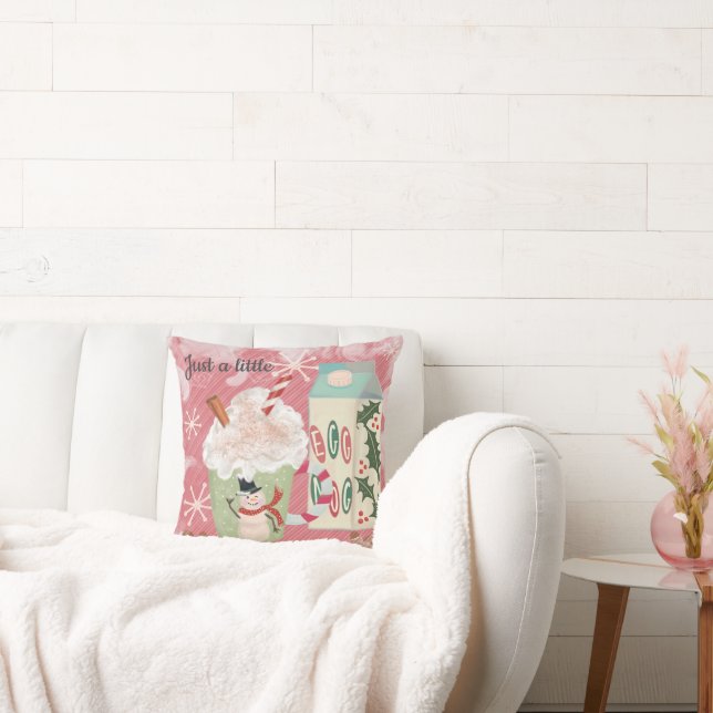 Egg Nog Holiday Throw Pillow (Couch)