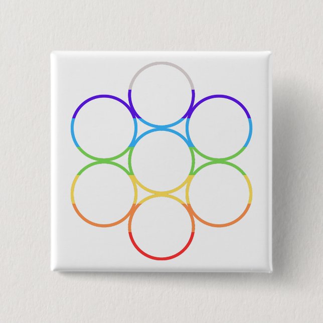Egg of Life Chakra 2 Inch Square Button (Front)