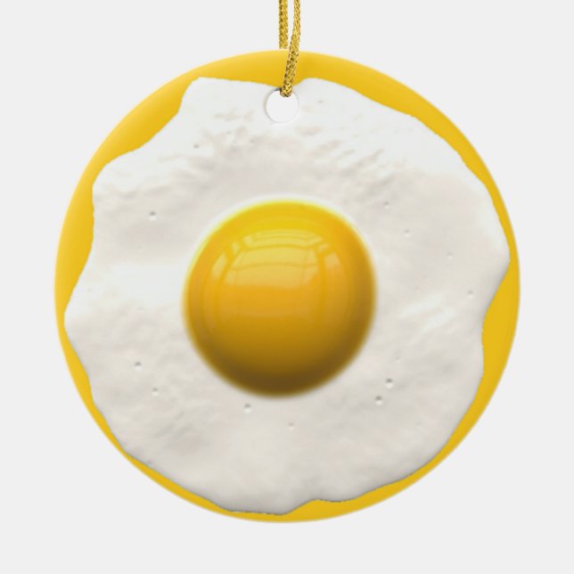 Egg Over Easy Ceramic Ornament (Front)