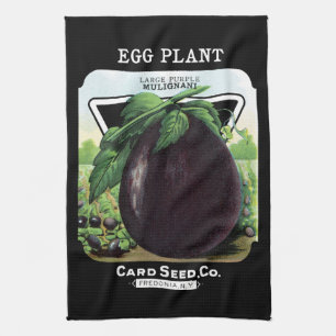 Egg Plant Seed Packet Label Kitchen Towel