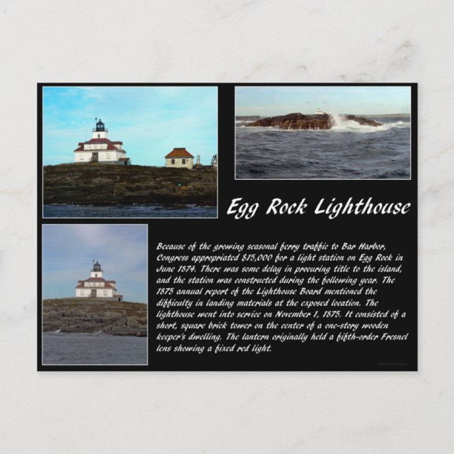 Egg Rock Lighthouse Postcard (Front)