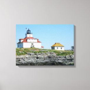 Egg Rock Lighthouse Wrapped Canvas Print