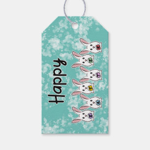 Egg Shaped Easter Rabbits Gift Tags