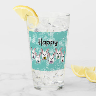 Egg Shaped Easter Rabbits Glass