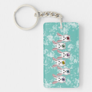 Egg Shaped Easter Rabbits Keychain