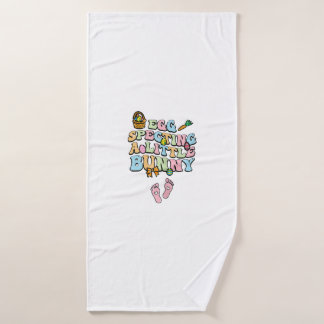 Egg Specting A Little Bunny Easter Pregnancy Annou Bath Towel