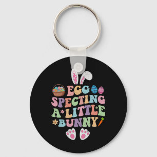 Egg Specting A Little Bunny Easter Pregnancy Annou Keychain