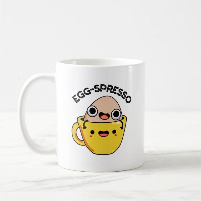 Egg-spresso Funny Egg Coffee Pun Mug (Left)