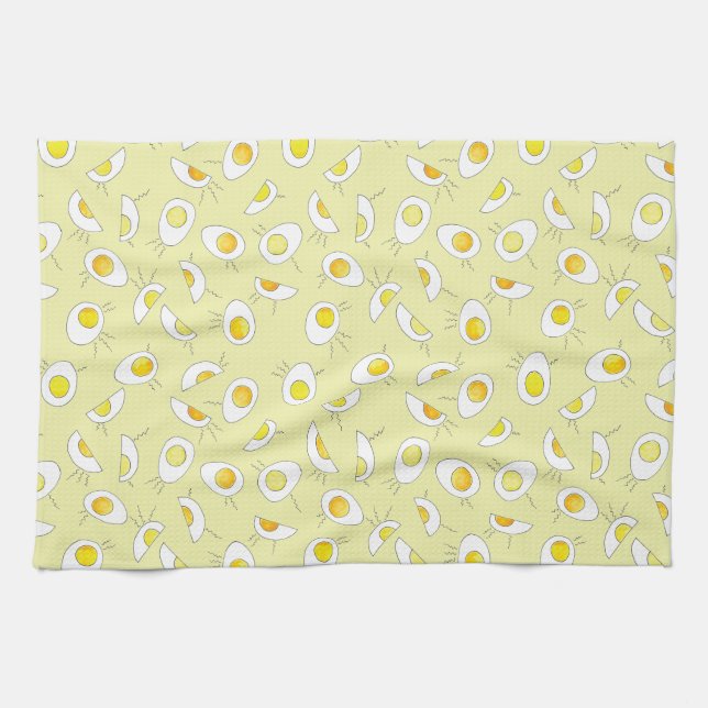 Egg-Static! -Yellow Hand Towel (Horizontal)