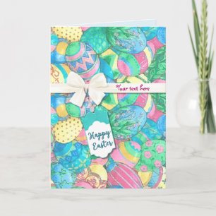 Egg-stavaganza Pastel Easter Eggs Holiday Card