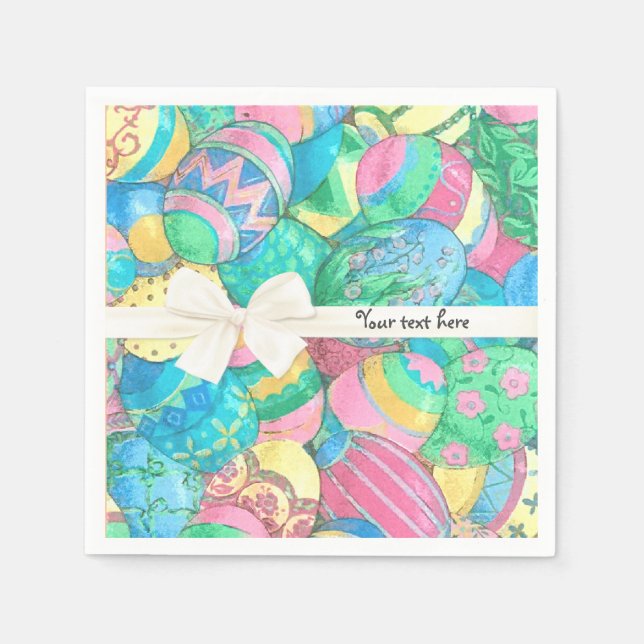 Egg-stavaganza Pastel Easter Eggs Napkin (Front)