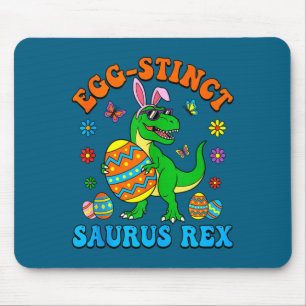 Egg-stinct saurus rex eggs bunny t rex easter day mouse pad