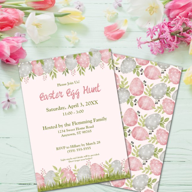 Egg-stra Sweet Customizable Easter Egg Hunt Invitation (Egg-stra Sweet Easter Egg Hunt Invitation)