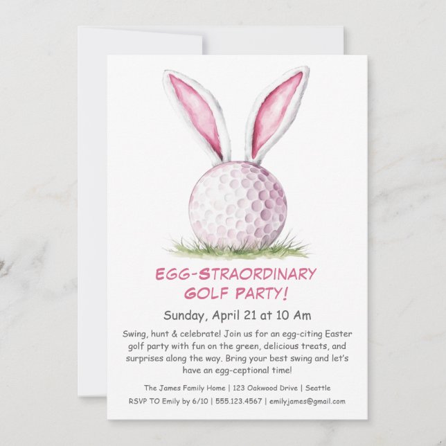 Egg-Straordinary Golf Party Invitation (Front)