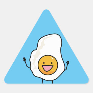 Egg Sunny-Side Up Happy Eggs Breakfast Triangle Sticker