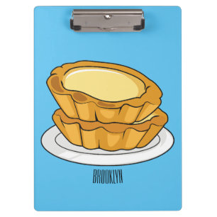Egg tart cartoon illustration  clipboard