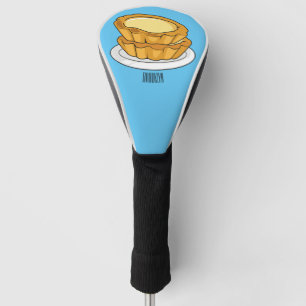 Egg tart cartoon illustration golf head cover