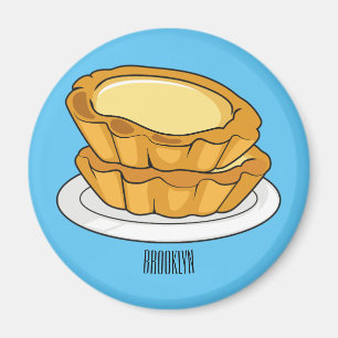 Egg tart cartoon illustration  magnet