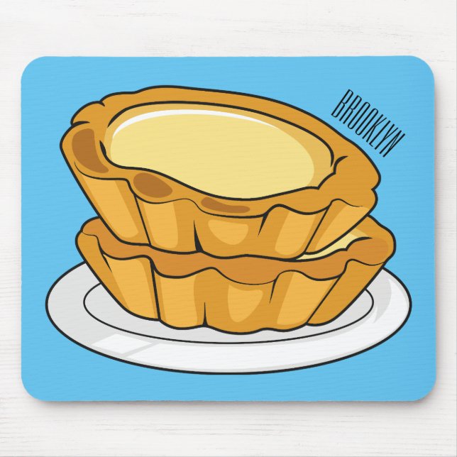 Egg tart cartoon illustration  mouse pad (Front)