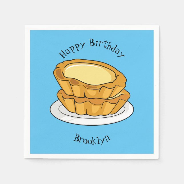 Egg tart cartoon illustration napkin (Front)