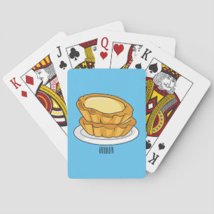 Egg tart cartoon illustration playing cards