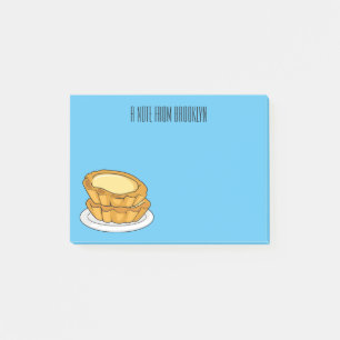 Egg tart cartoon illustration post-it notes