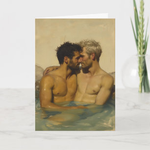 Egg-Tempera Hot Spring Embrace Card