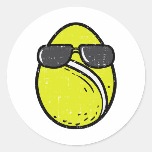 Egg Tennis Ll Sungles Easter Day Sports Men Women  Classic Round Sticker
