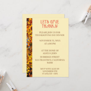 Egg White Thanksgiving Dinner Autumn Feast  Invitation